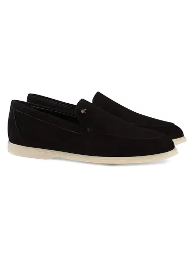 Stefano Ricci Men's Suede Slip-On Loafers - Black - Size 5.5 | Thumbnail 2