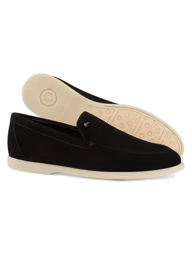 Stefano Ricci Men's Suede Slip-On Loafers - Black - Size 5.5 | Thumbnail 3