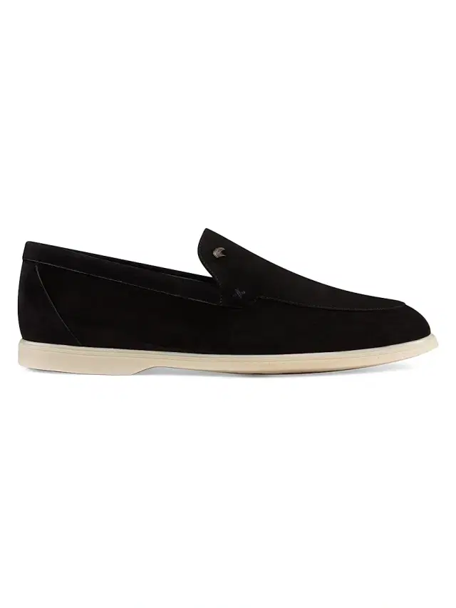 Stefano Ricci Men's Suede Slip-On Loafers - Black