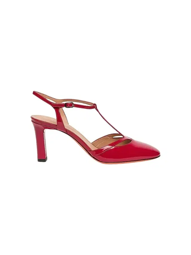 Santoni Women's Sofia Patent Leather 50MM T-Strap Pumps - Red