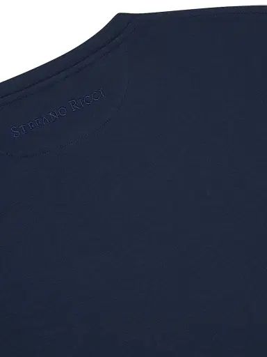 Stefano Ricci Men's Crewneck T-Shirt - Dark Blue - Size Medium | Thumbnail 5