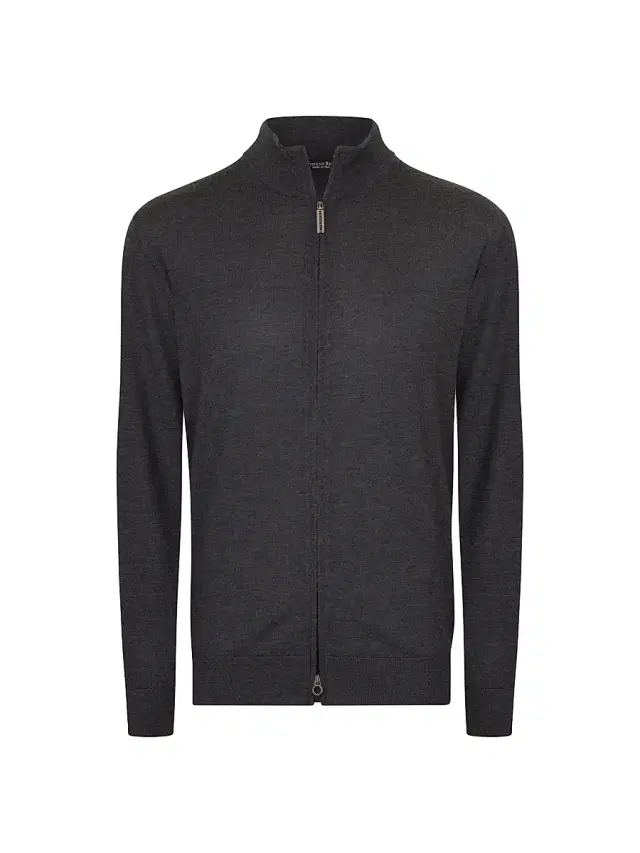 Stefano Ricci Men's Cashmere And Silk Knit Blouson Sweater - Grey