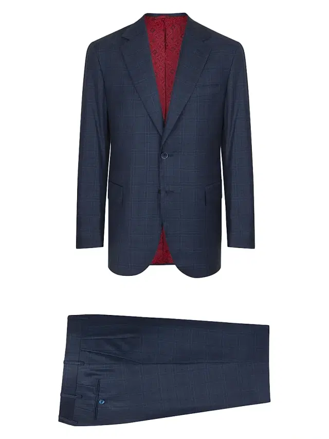 Stefano Ricci Men's Woven Suit 2 Buttons - Blue