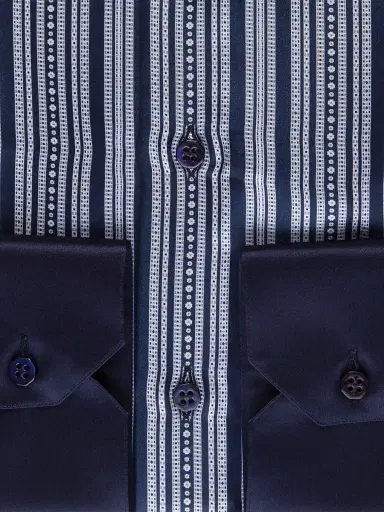 Stefano Ricci Men's Handmade Silk Dress Shirt - Blue | Thumbnail 3