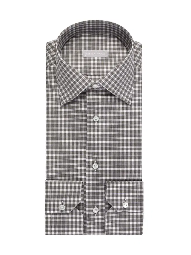 Stefano Ricci Men's Handmade Asti Shirt - Black Mocha
