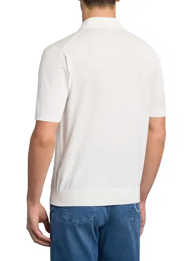 Stefano Ricci Men's Three Button Polo Shirt - White | Thumbnail 3 Stefano Ricci Men's Three Button Polo Shirt - White | Thumbnail 3