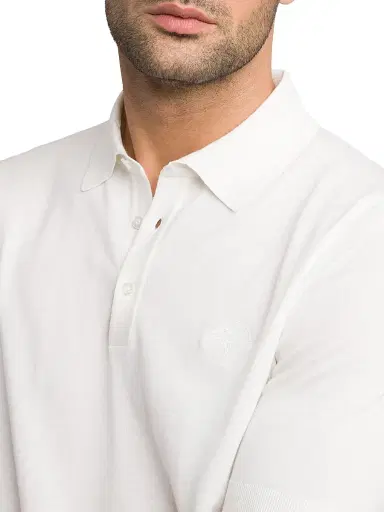 Stefano Ricci Men's Three Button Polo Shirt - White | Thumbnail 4 Stefano Ricci Men's Three Button Polo Shirt - White | Thumbnail 4