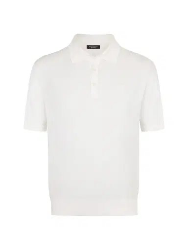 Stefano Ricci Men's Three Button Polo Shirt - White | Thumbnail 1 Stefano Ricci Men's Three Button Polo Shirt - White | Thumbnail 1