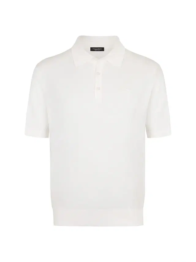 Stefano Ricci Men's Three Button Polo Shirt - White