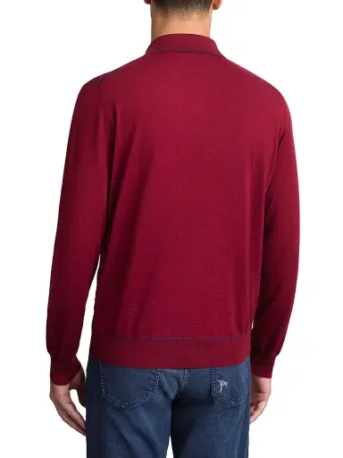 Stefano Ricci Men's Luxury Wool Polo Sweater | Thumbnail 3 Stefano Ricci Men's Luxury Wool Polo Sweater | Thumbnail 3
