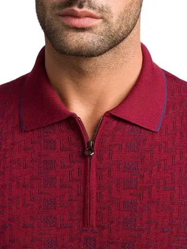 Stefano Ricci Men's Luxury Wool Polo Sweater | Thumbnail 4 Stefano Ricci Men's Luxury Wool Polo Sweater | Thumbnail 4