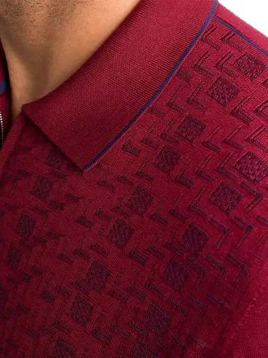 Stefano Ricci Men's Luxury Wool Polo Sweater | Thumbnail 5 Stefano Ricci Men's Luxury Wool Polo Sweater | Thumbnail 5