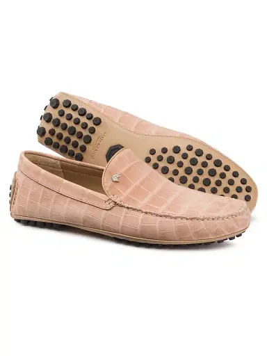 Stefano Ricci Men's Nubuck Crocodile and Calfskin Leather Loafers - Beige | Thumbnail 3 Stefano Ricci Men's Nubuck Crocodile and Calfskin Leather Loafers - Beige | Thumbnail 3
