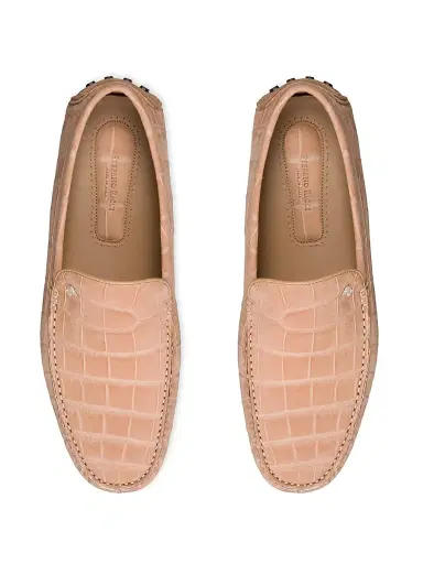 Stefano Ricci Men's Nubuck Crocodile and Calfskin Leather Loafers - Beige | Thumbnail 4 Stefano Ricci Men's Nubuck Crocodile and Calfskin Leather Loafers - Beige | Thumbnail 4
