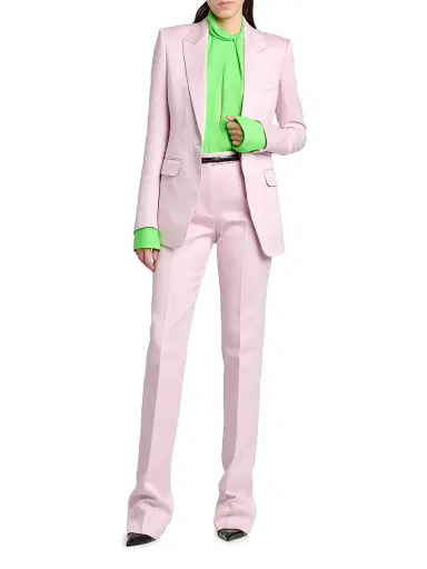 Tom Ford Women's Cotton-Silk Single-Breasted Blazer - Orchid Pink - Size 6 | Thumbnail 2 Tom Ford Women's Cotton-Silk Single-Breasted Blazer - Orchid Pink - Size 6 | Thumbnail 2