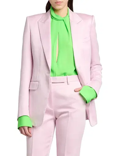 Tom Ford Women's Cotton-Silk Single-Breasted Blazer - Orchid Pink - Size 6 | Thumbnail 3 Tom Ford Women's Cotton-Silk Single-Breasted Blazer - Orchid Pink - Size 6 | Thumbnail 3