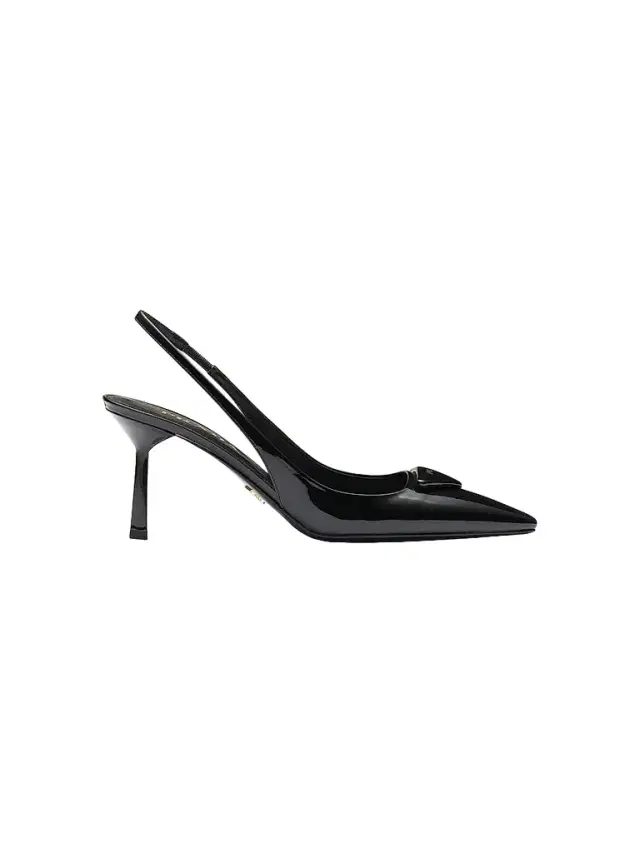 Women's Patent Leather Slingback Pumps - Black