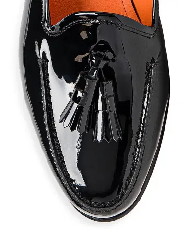 Santoni Women's Andrea Patent Leather Tassel Loafers | Thumbnail 4
