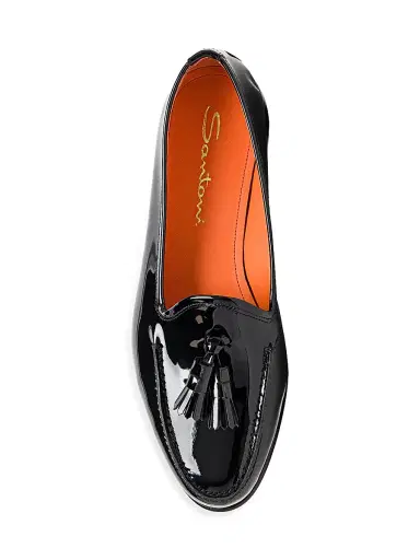 Santoni Women's Andrea Patent Leather Tassel Loafers | Thumbnail 5