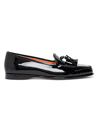 Santoni Women's Andrea Patent Leather Tassel Loafers | Thumbnail 1
