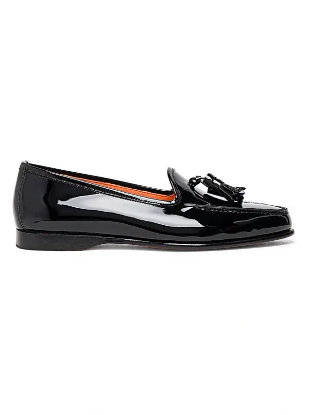 Santoni Women's Andrea Patent Leather Tassel Loafers - Black
