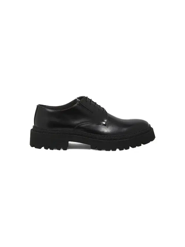 Pollini Men's M. Shoe Leather Oxfords - Black