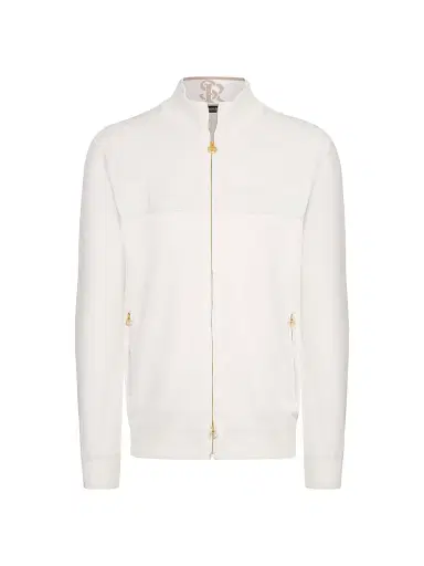 Stefano Ricci Men's Full Zip Sweater - White | Thumbnail 1 Stefano Ricci Men's Full Zip Sweater - White | Thumbnail 1