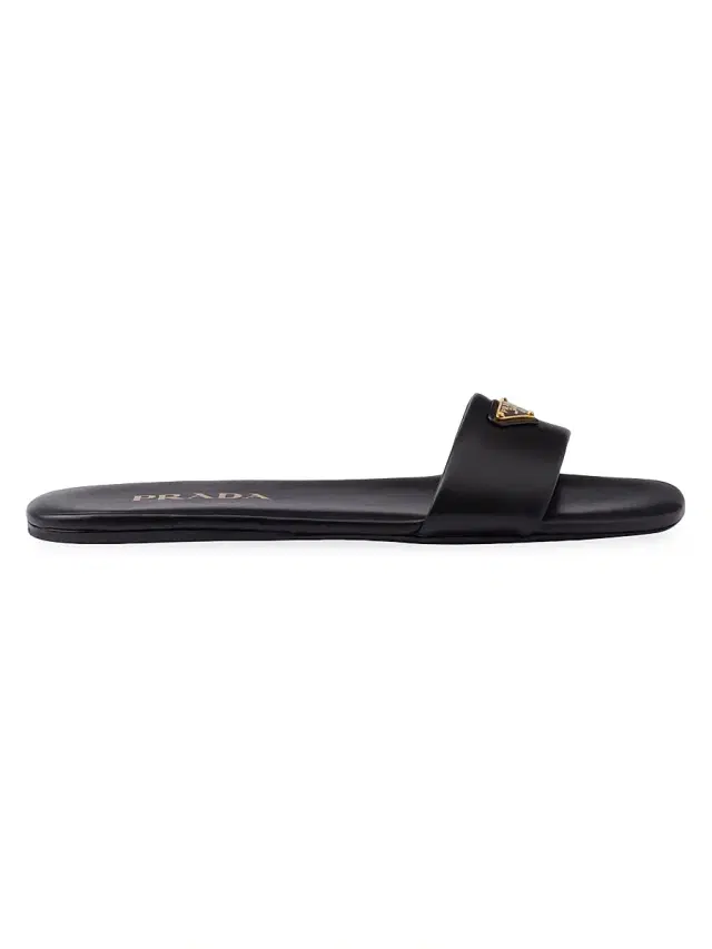 Prada Women's Leather Slides - Black