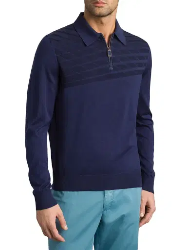 Stefano Ricci Men's Zip Polo Shirt | Thumbnail 2 Stefano Ricci Men's Zip Polo Shirt | Thumbnail 2