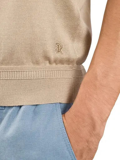 Stefano Ricci Men's Crewneck Sweater - Beige | Thumbnail 4 Stefano Ricci Men's Crewneck Sweater - Beige | Thumbnail 4