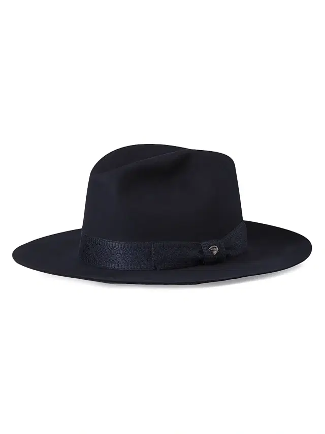 Stefano Ricci Men's Fedora Hat - Black And Dark Blue