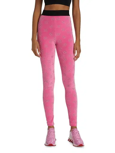 Dolce & Gabbana Women's Logo Cotton Terry Leggings - Pink | Thumbnail 3 Dolce & Gabbana Women's Logo Cotton Terry Leggings - Pink | Thumbnail 3