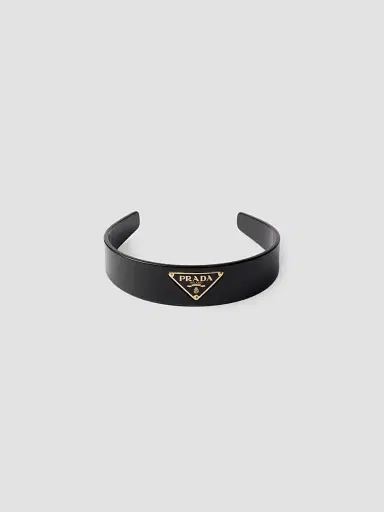 Prada Women's Headband with Triangle Logo | Thumbnail 2