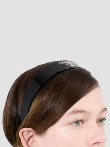 Prada Women's Headband with Triangle Logo | Thumbnail 3