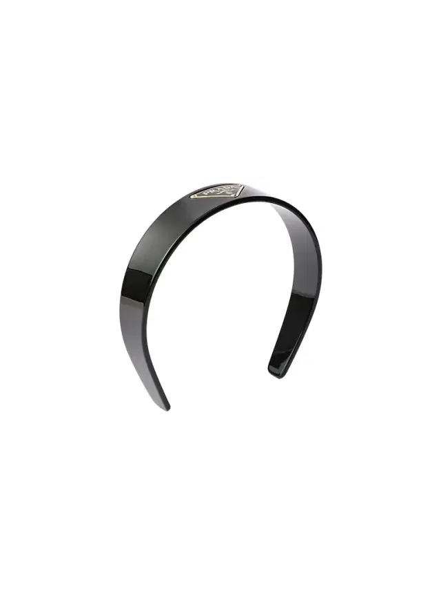 Prada Women's Headband with Triangle Logo - Black