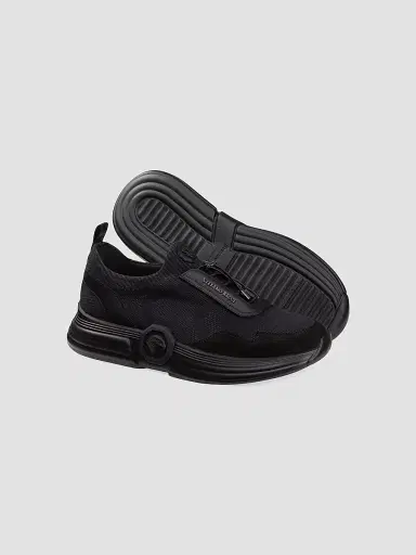 Stefano Ricci Men's Suede Leather Functional Sneakers - Black - Size 9 | Thumbnail 4