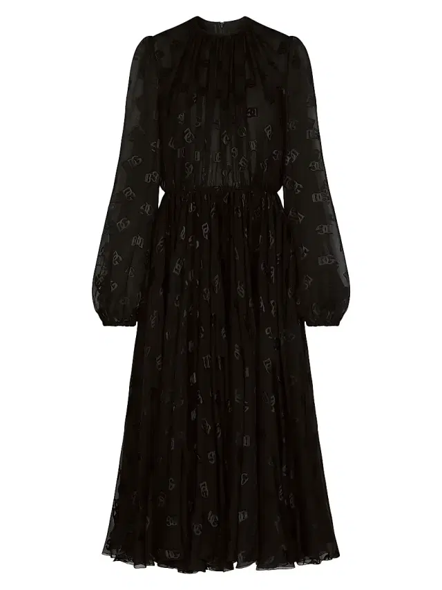 Dolce & Gabbana Women's DG Monogram Chiffon Midi-Dress - Nero