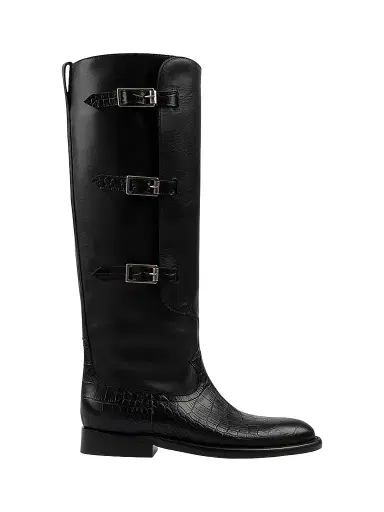Paris Texas Women's Montana 20MM Embossed Leather Knee-High Boots - Carbone | Thumbnail 1 Paris Texas Women's Montana 20MM Embossed Leather Knee-High Boots - Carbone | Thumbnail 1