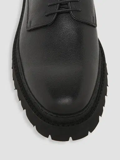 Pollini Men's Leather Derbys - Black | Thumbnail 4 Pollini Men's Leather Derbys - Black | Thumbnail 4
