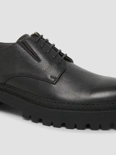 Pollini Men's Leather Derbys - Black | Thumbnail 6 Pollini Men's Leather Derbys - Black | Thumbnail 6