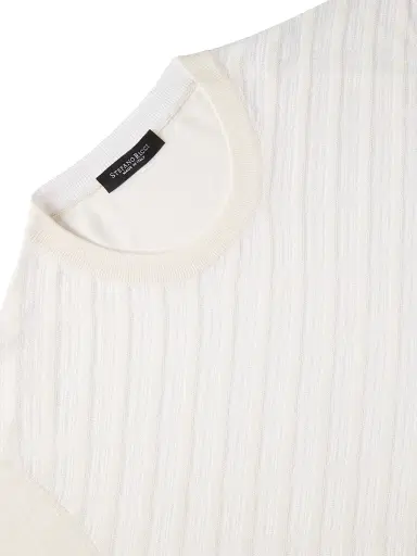 Stefano Ricci Men's Cotton and Silk Jacquard Knit Sweater - Natural White | Thumbnail 7 Stefano Ricci Men's Cotton and Silk Jacquard Knit Sweater - Natural White | Thumbnail 7