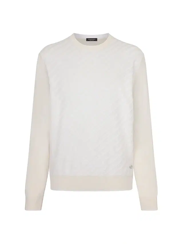 Stefano Ricci Men's Cotton and Silk Jacquard Knit Sweater - Natural White