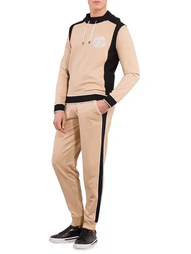 Stefano Ricci Men's Luxury Jog Hoodie - Beige Over | Thumbnail 7 Stefano Ricci Men's Luxury Jog Hoodie - Beige Over | Thumbnail 7