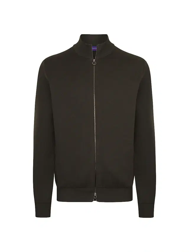 Stefano Ricci Men's Luxurious Full Zip Sweater - Dark Green
