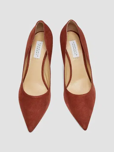 Gabriela Hearst Women's Aura 75MM Suede Pumps - Burnt Sienna | Thumbnail 4 Gabriela Hearst Women's Aura 75MM Suede Pumps - Burnt Sienna | Thumbnail 4