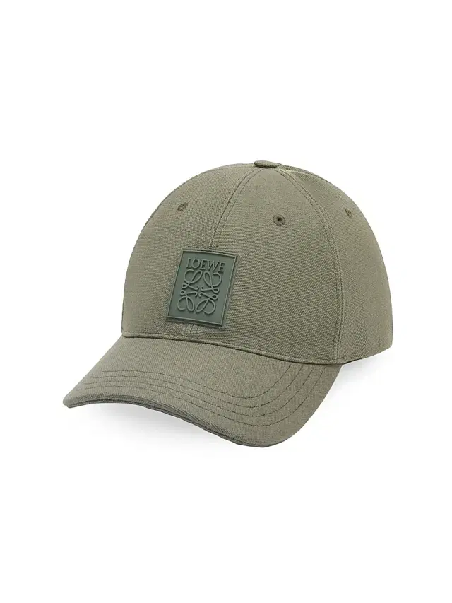 LOEWE Men's Logo Patch Cap - Khaki Green