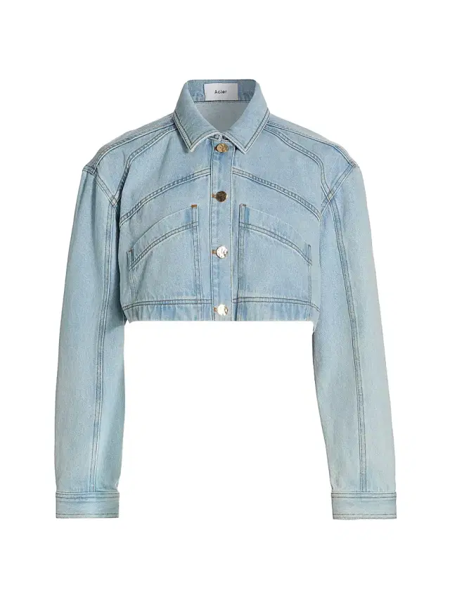 Acler Women's Amesbury Denim Crop Jacket - Mid Wash