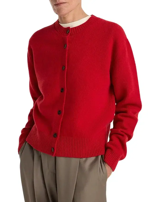 Róhe Women's Classic Stretch Wool Cardigan - Red