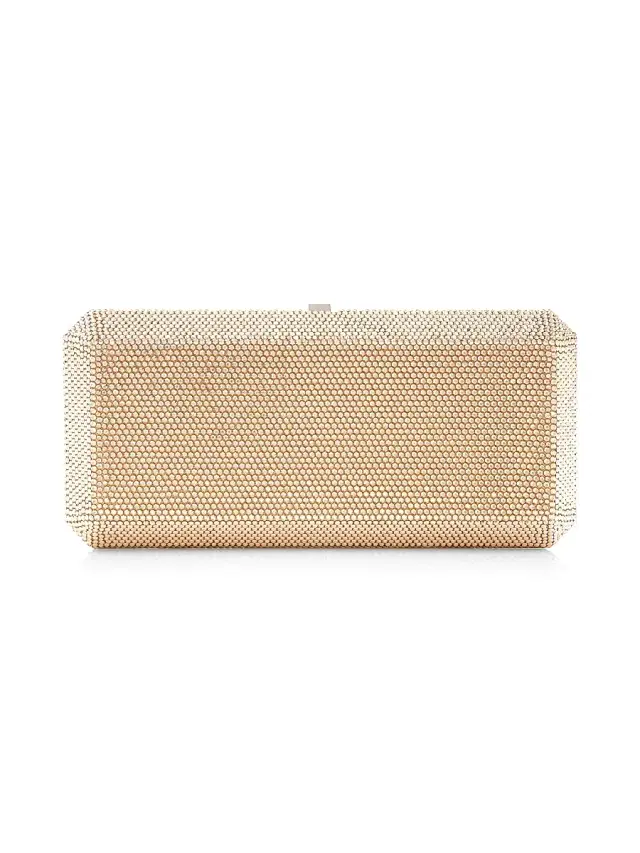 Judith Leiber Couture Women's Slim Rectangle Crystal Clutch - Silver Prosecco