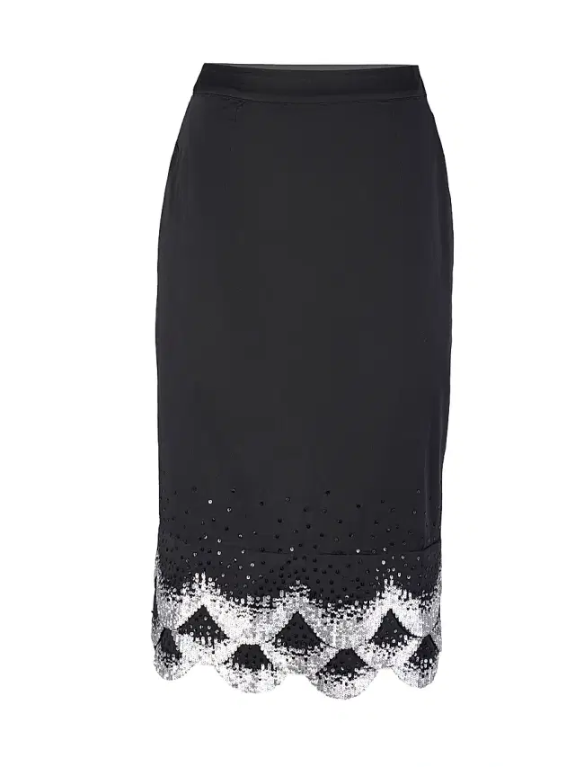 AFEW Rahul Mishra Women's Scalloped Sequined-Hem Pencil Skirt - Black
